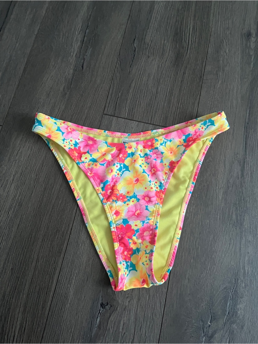No Boundaries women  Floral Swim Bottoms - Yellow, Pink, Blue